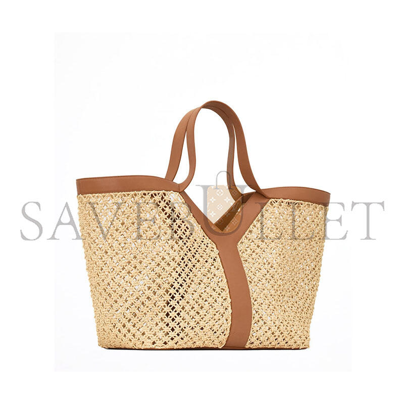YSL BEIGE RAFFIA Y TOTE BAG 828957GAAFI2791 (37*32*22cm)